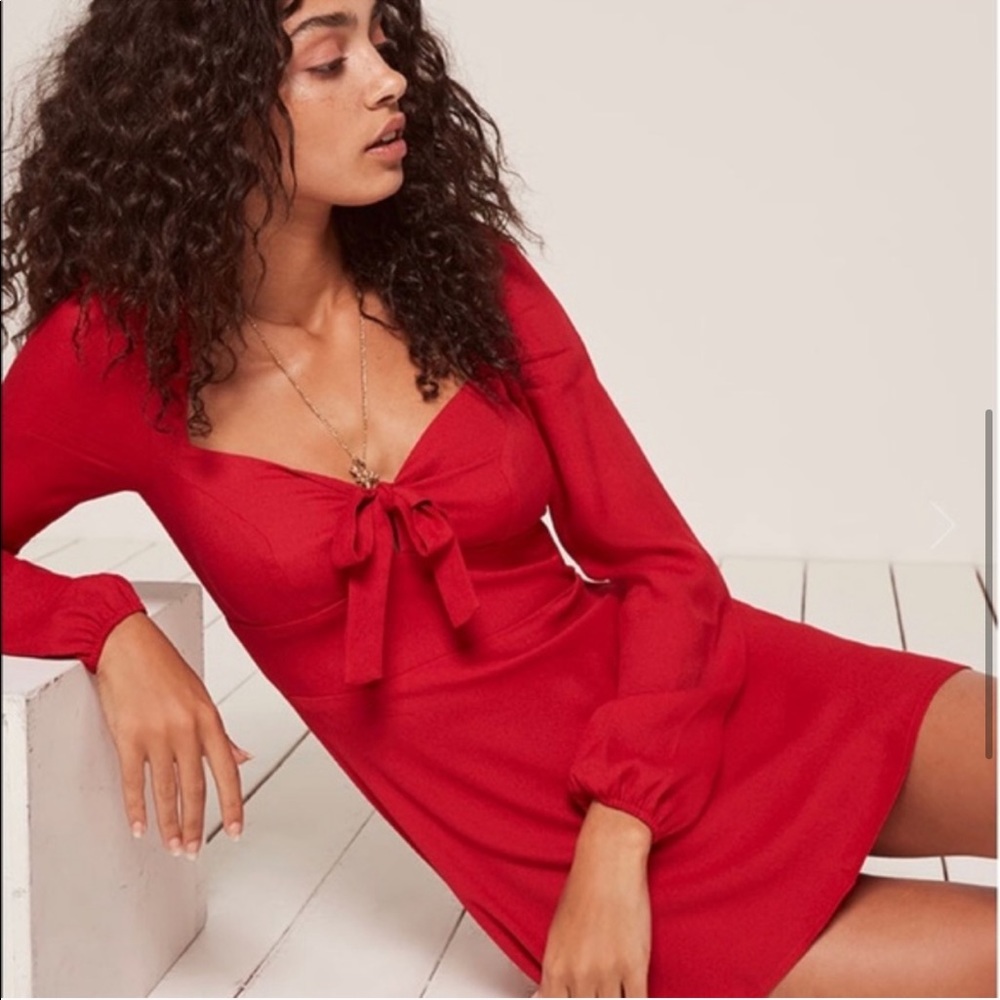 Reformation Valentine Dress in Cherry size 2